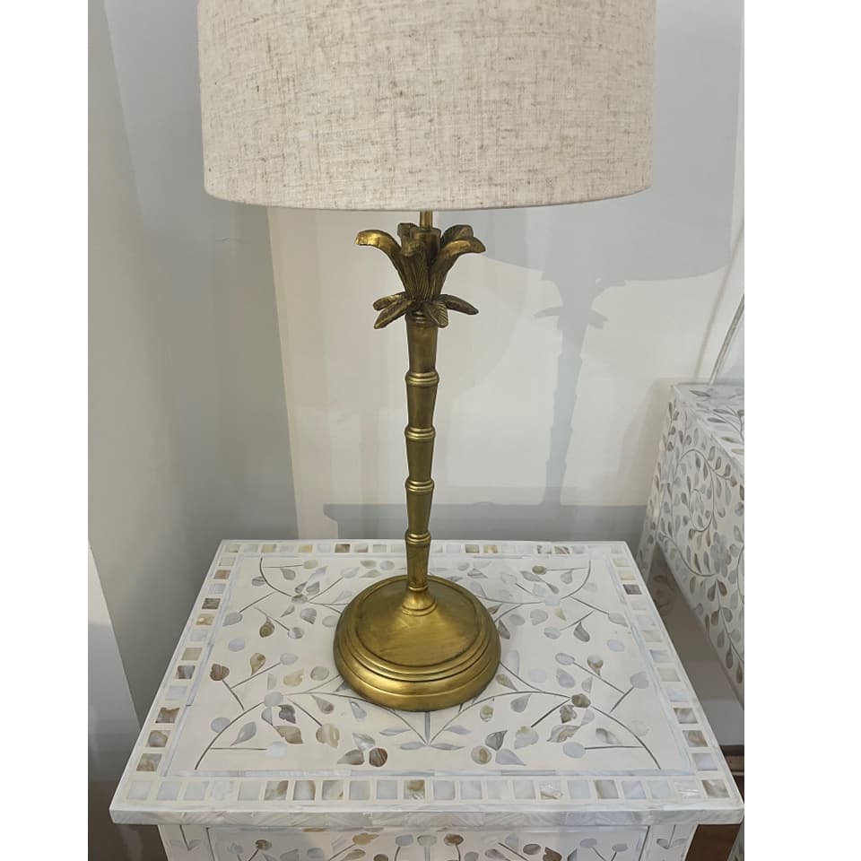 Bahama Table Lamp Antique Gold Palm Tree - Image 2