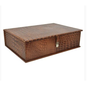 Leather Croc Embossed Document Box