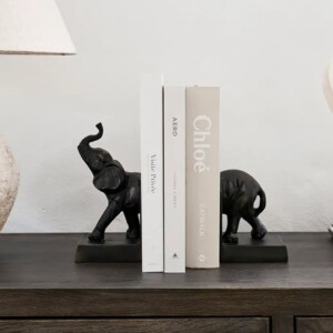 Elephant Bookends Ebony Steel