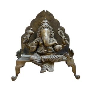 Ganesha Solid Brass Statue Seated (18.5cm)