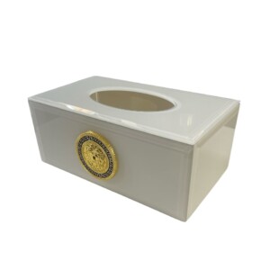 Leon White Tissue Box Cover Glass Medusa