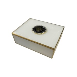 Medusa White Glass Box Gold