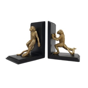 Gold Monkey Bookends Resin (Set of 2)