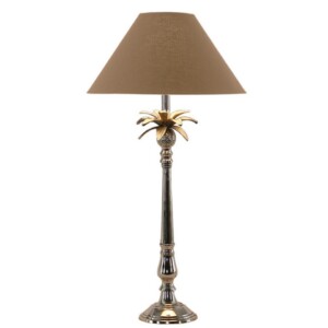 Pineapple Leaf Lamp Linen Shade Nickel (80cm)