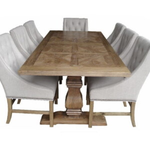 Oxford Parquetry Dining Table Elm Wood (200cm)