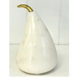 Marble and Gold Stem Pear Large Nickel (17cm)