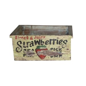 Strawberry Vintage Wooden Box Hand Painted