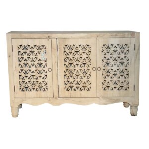 Sitar 3 Door Sideboard Hand Carved Wood