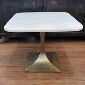 Square Marble Side Table Gold Base (55cm)