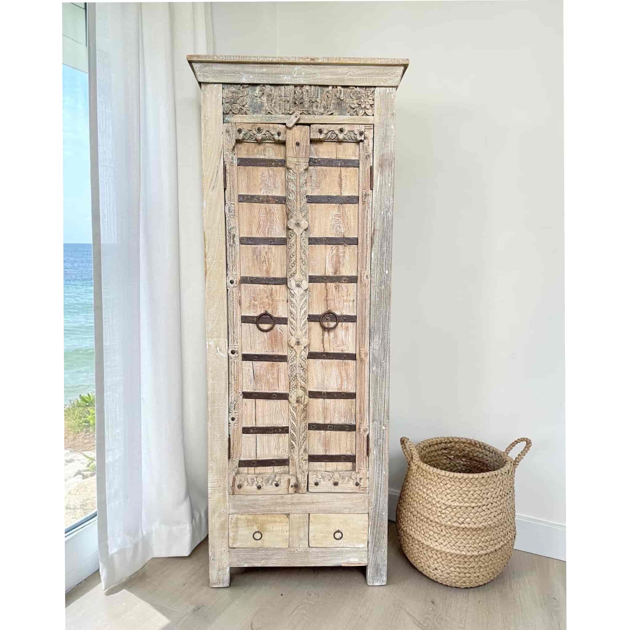 Tall 2 Door Almirah Vintage Cabinet (185cm)
