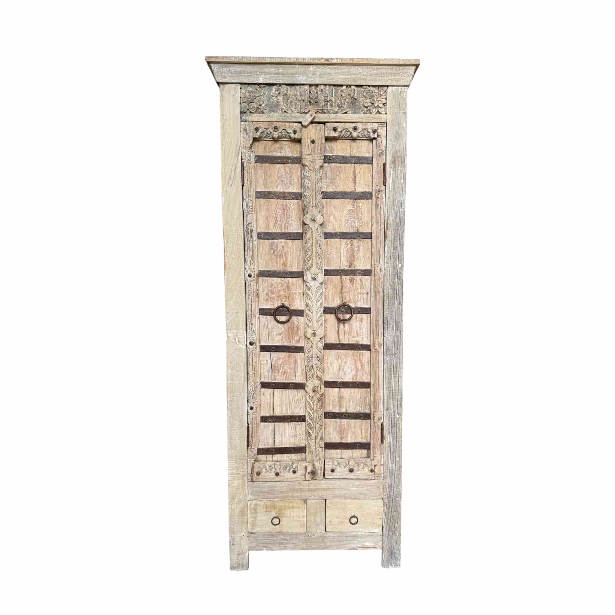 Tall 2 Door Almirah Vintage Cabinet (185cm) - Image 2