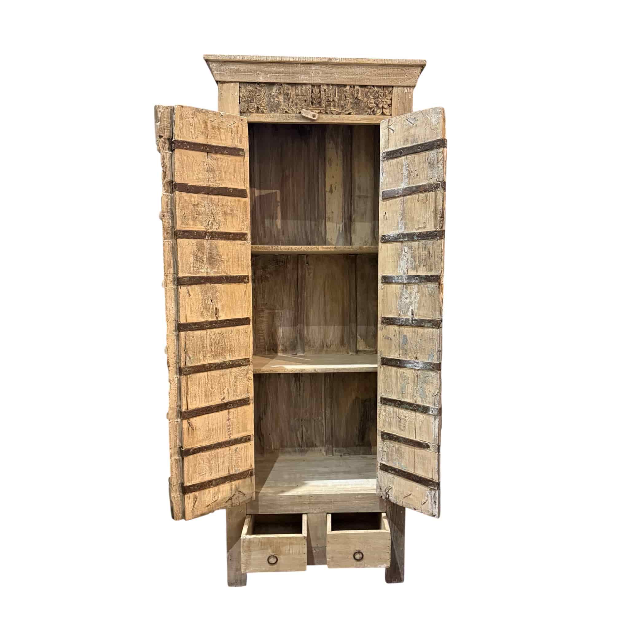 Tall 2 Door Almirah Vintage Cabinet (185cm) - Image 4