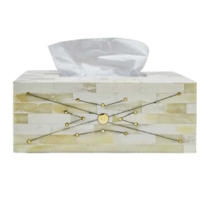 Tyson Bone and Brass Inlay Tissue Box Cover