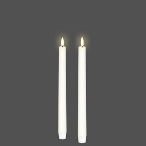 Uyuni Flameless Taper Candles Ivory (Set of 2) 25cm