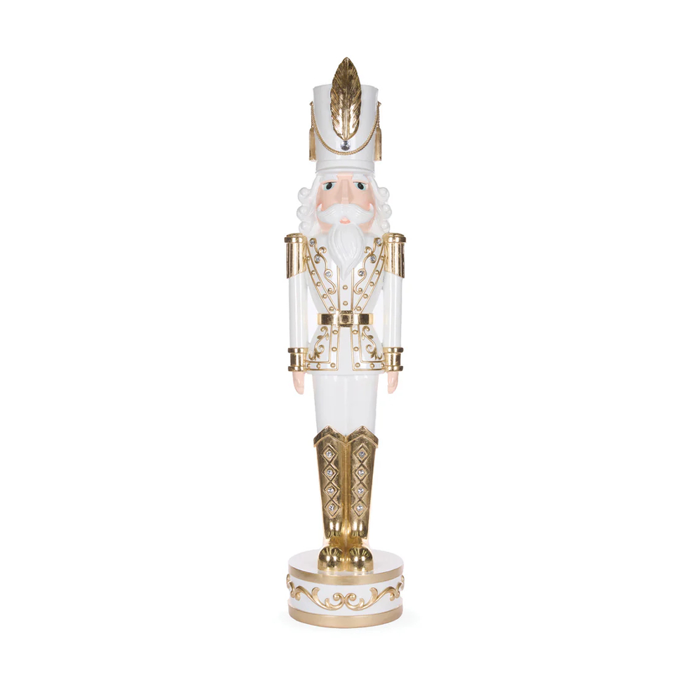 White & Gold Jewel Nutcracker Resin (121cm)
