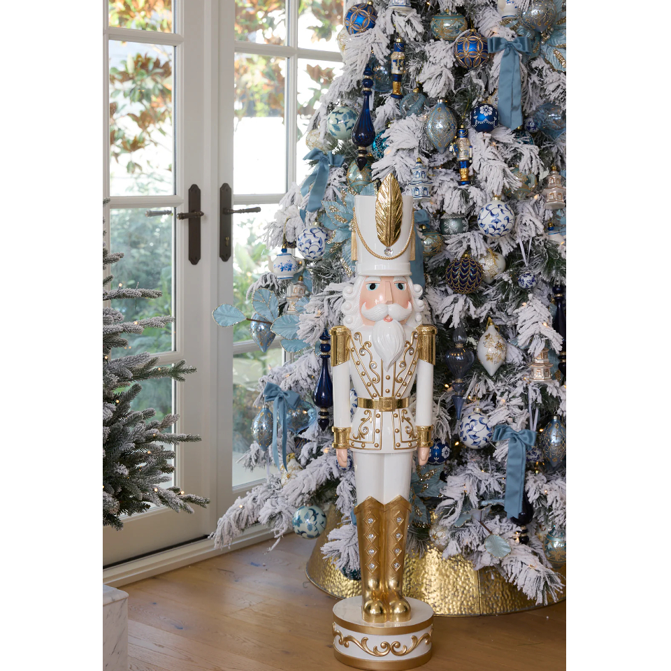 White & Gold Jewel Nutcracker Resin (121cm) - Image 2