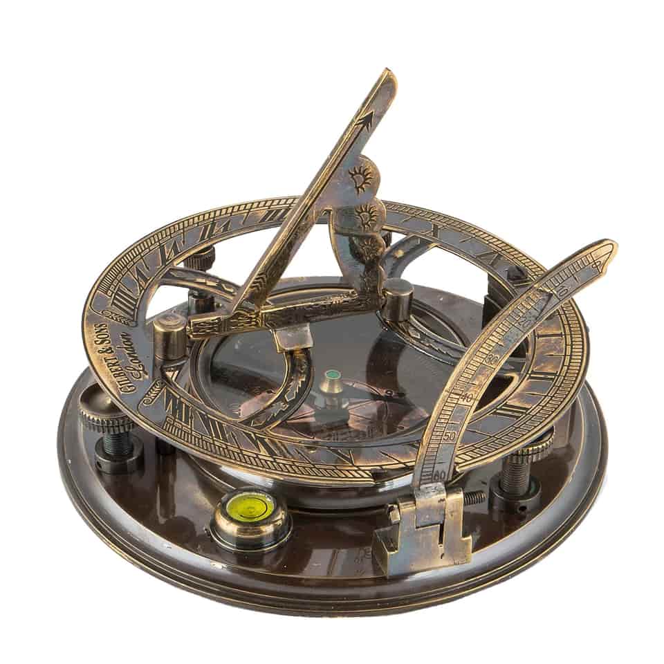 Antique Boxed Sundial Compass Wood - Image 3