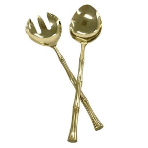 Gold Bamboo Salad Servers Set of 2