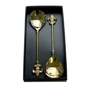 Gold Fleur De Lys Salad Servers Set of 2