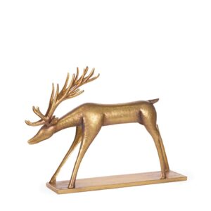 Metallic Metal Reindeer Antique Gold (17cm)