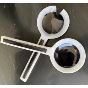 Porto Resin Salad Servers Black & White