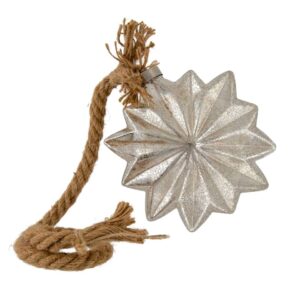 Glass LED Champagne Star with Rope (18cm)