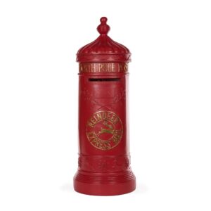 Traditional Santa Mailbox Red & Gold (77cm)