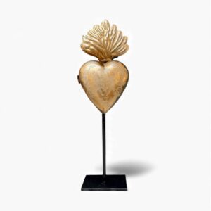 Milagro Heart On Stand Antique Brass