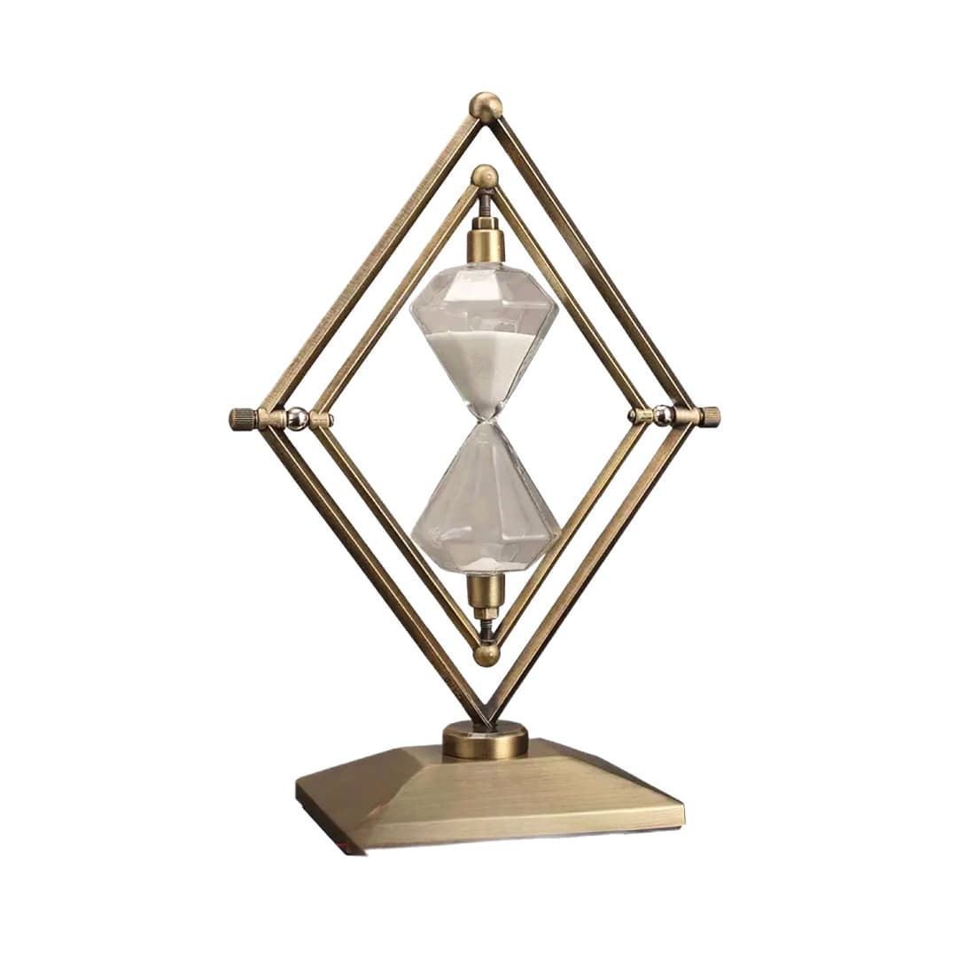 Diamond Shaped Brass Hour Glass 30min