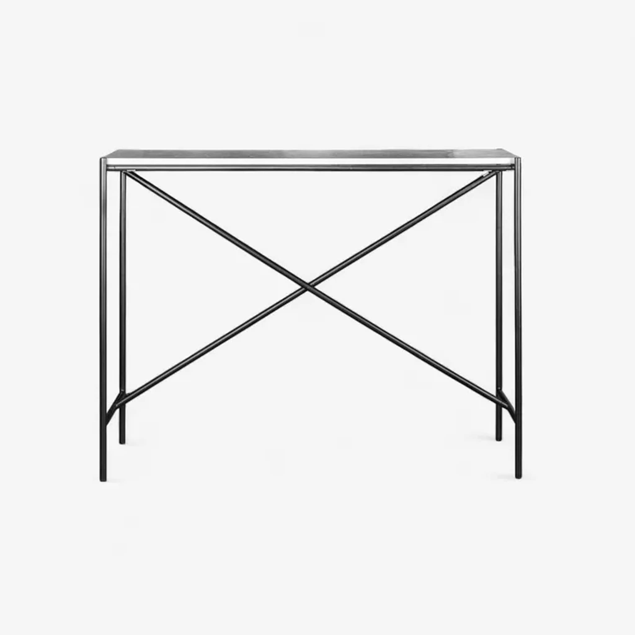 Calypso Cross Bar Iron and Marble Console - Image 2
