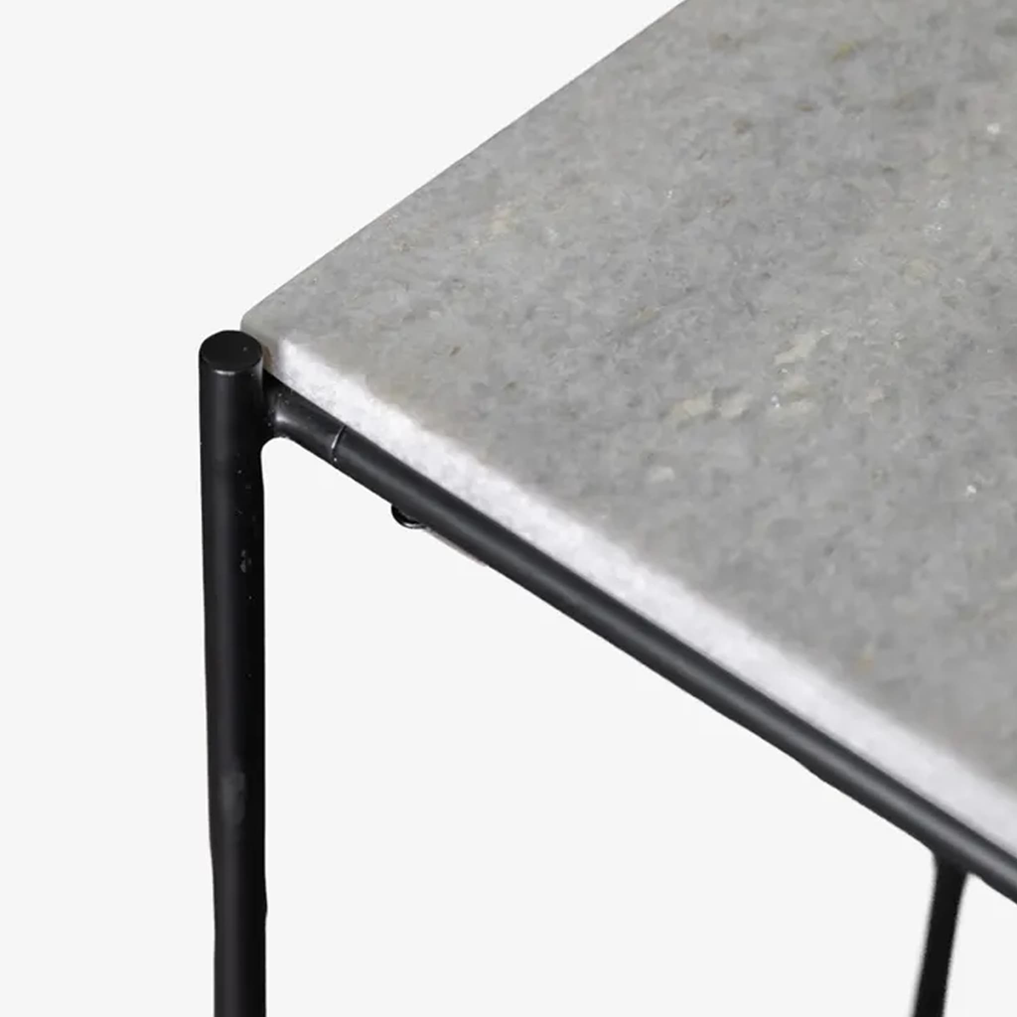 Calypso Cross Bar Iron and Marble Console - Image 3