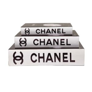 Chanel Luxury Designer Book Box - Set of 3 - Black