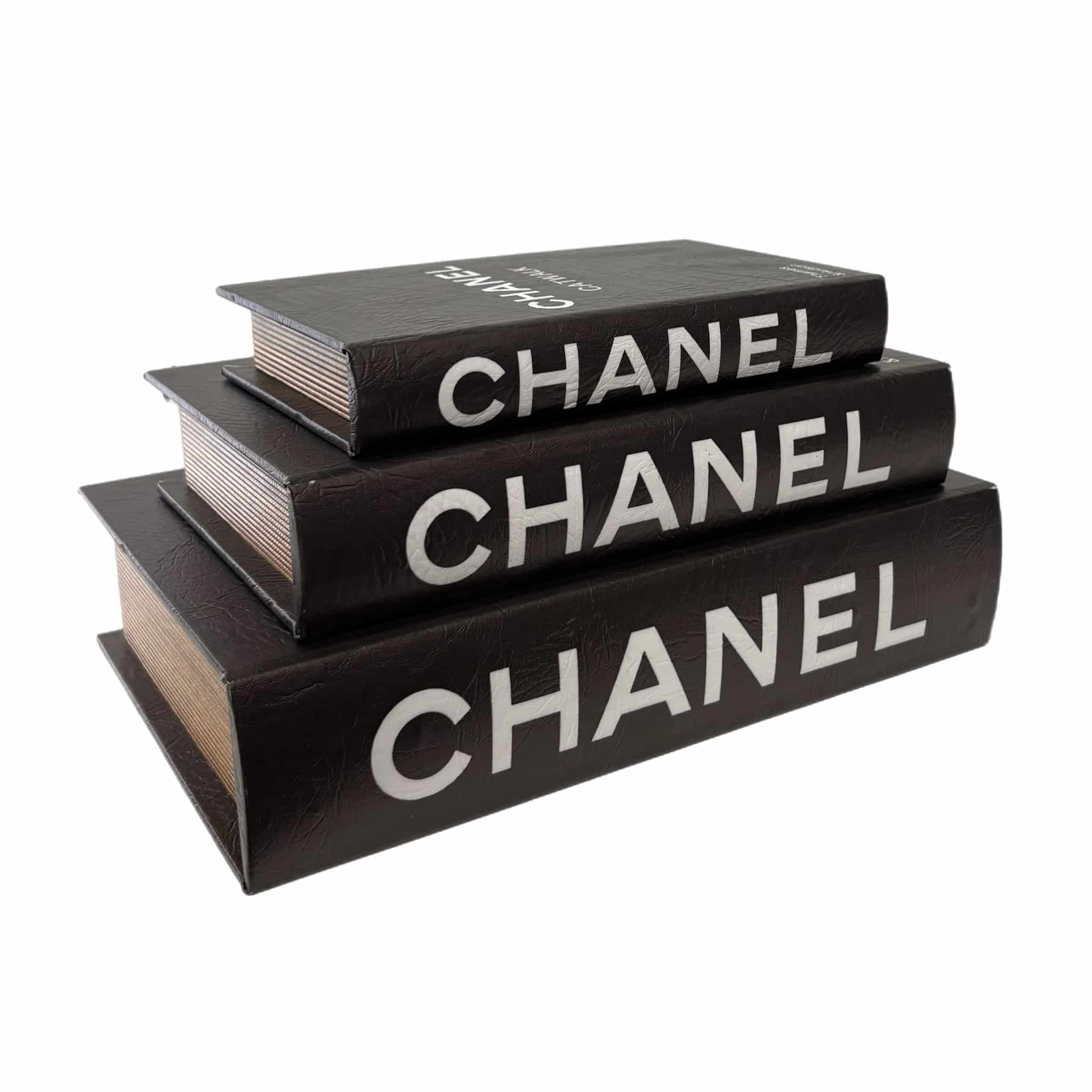 Chanel Luxury Designer Book Box Black L S - Image 3