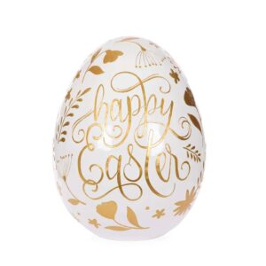 WHITE AND GOLD HAPPY EASTER EGG