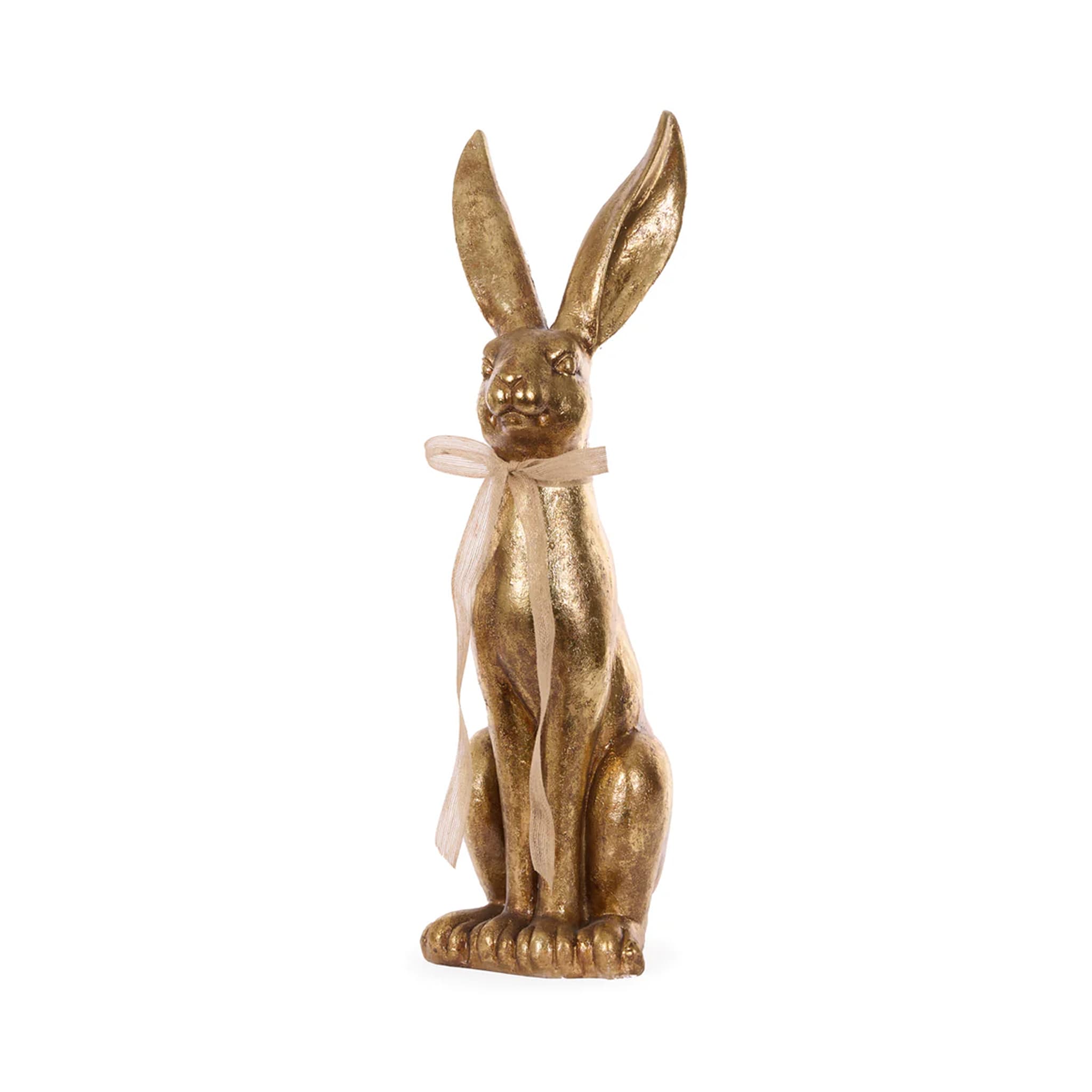 80 CM GILDED HARE WITH BOW