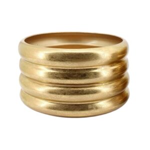 Metal Ribbed Tree Pot Gold L