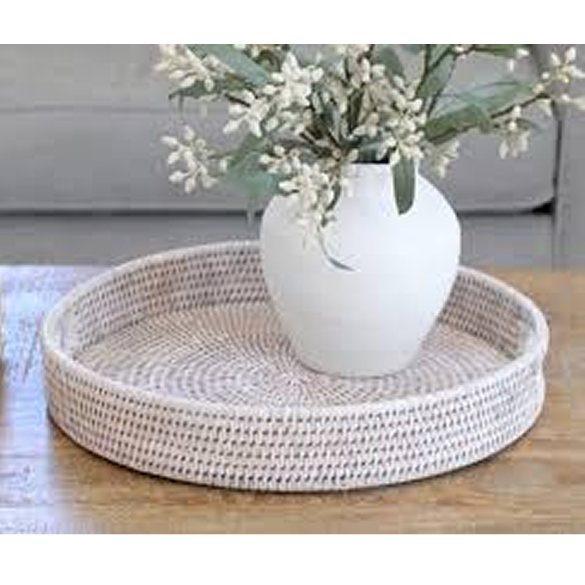 Byron Round Rattan Tray - Image 3