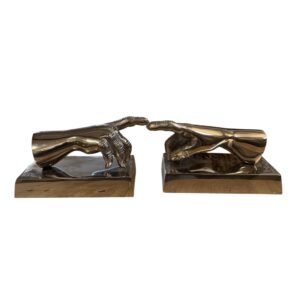 Leo Nickel Silver Bookends