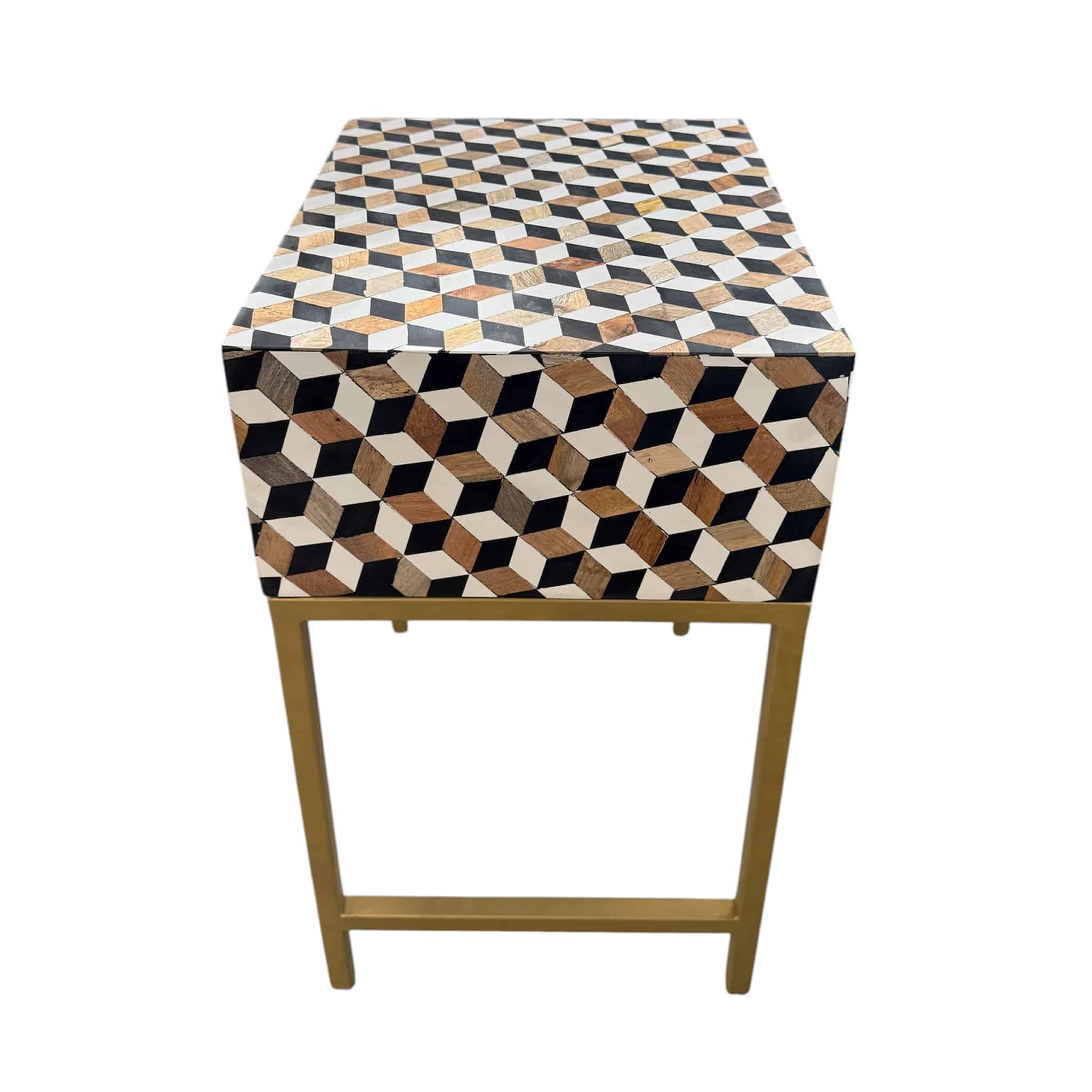 Cubism Inlay Bedside Table - Image 3