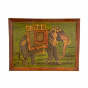Antique Rajasthani Painted Elephant Panel, circa 1940s Left Panel (ETA AUG 2026)