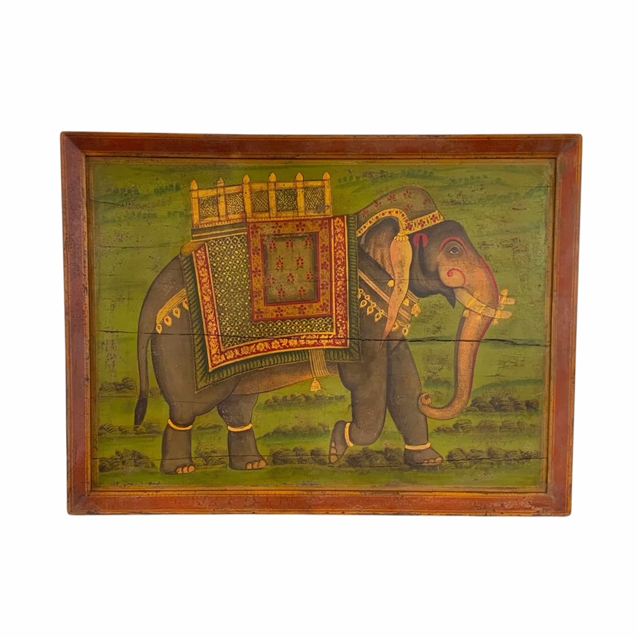 Antique Rajasthani Painted Elephant Panel, circa 1940s Left Panel (ETA AUG 2026)