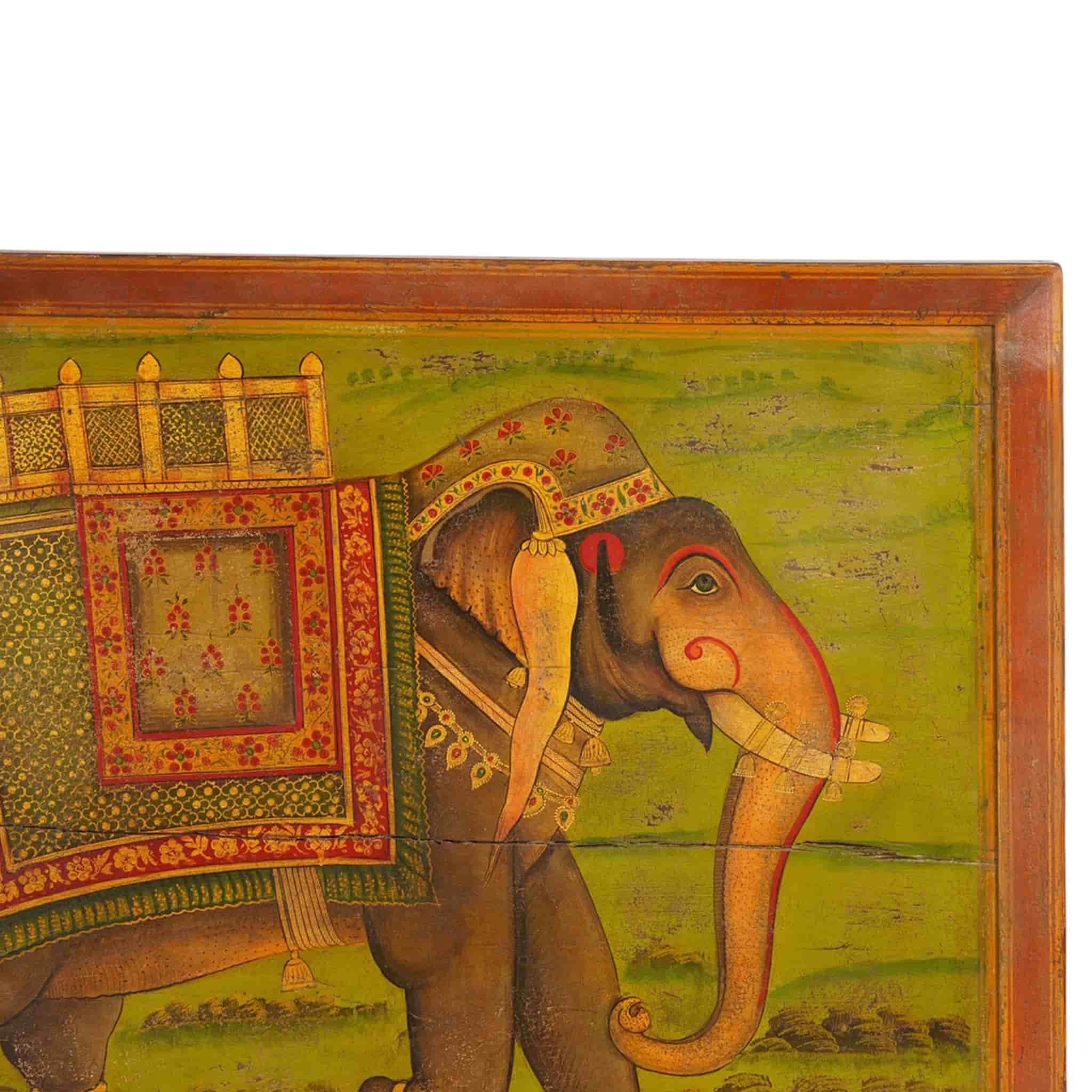 Antique Rajasthani Painted Elephant Panel, circa 1940s Left Panel (ETA AUG 2026) - Image 3
