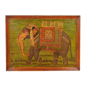 Antique Rajasthani Painted Elephant Panel, circa 1940s Right Panel (ETA AUG 2026)