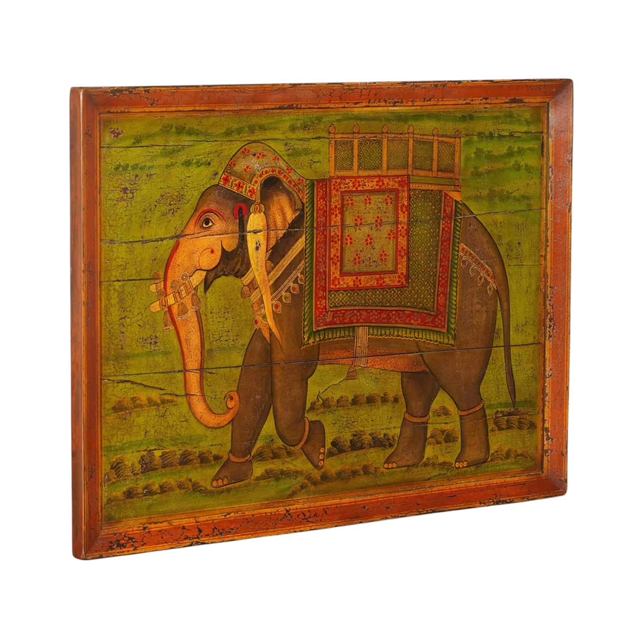 Antique Rajasthani Painted Elephant Panel, circa 1940s Right Panel (ETA AUG 2026) - Image 2