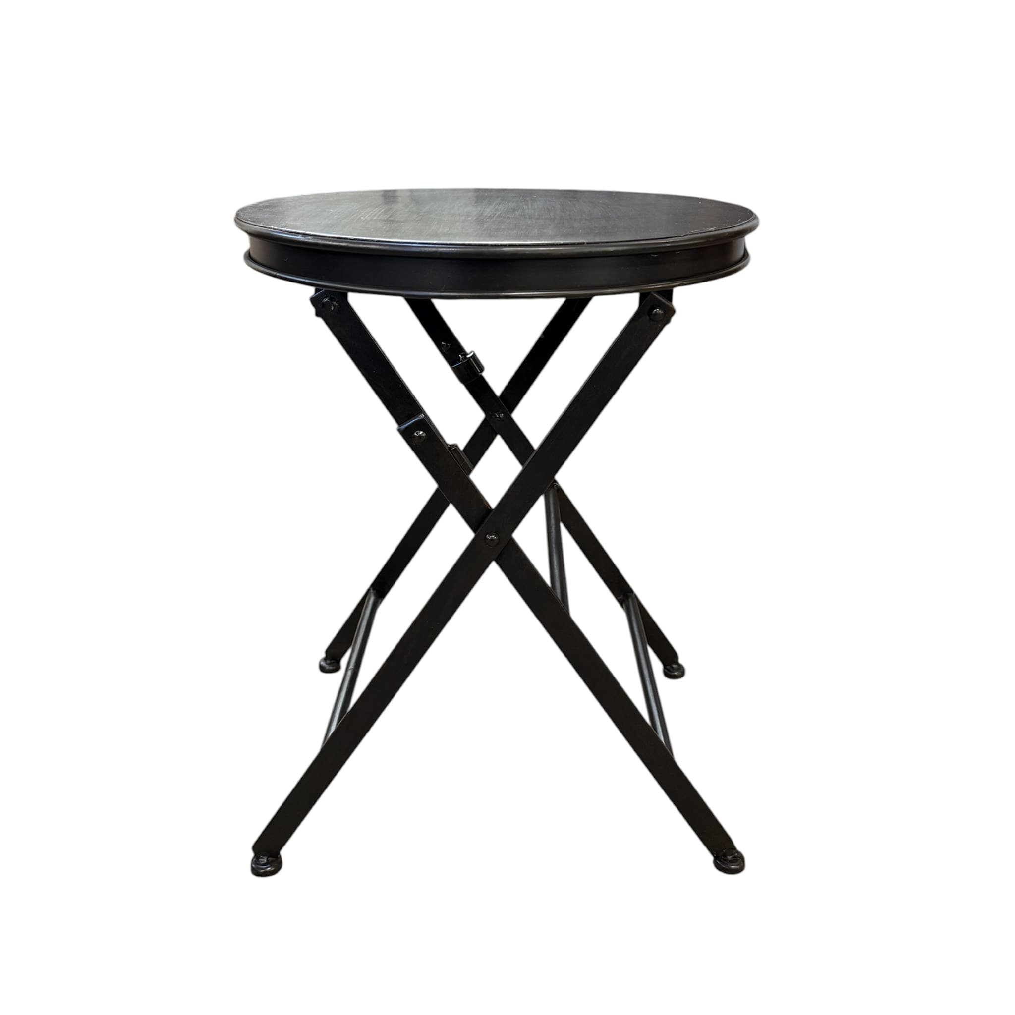 Benson Black Iron Folding Side Table