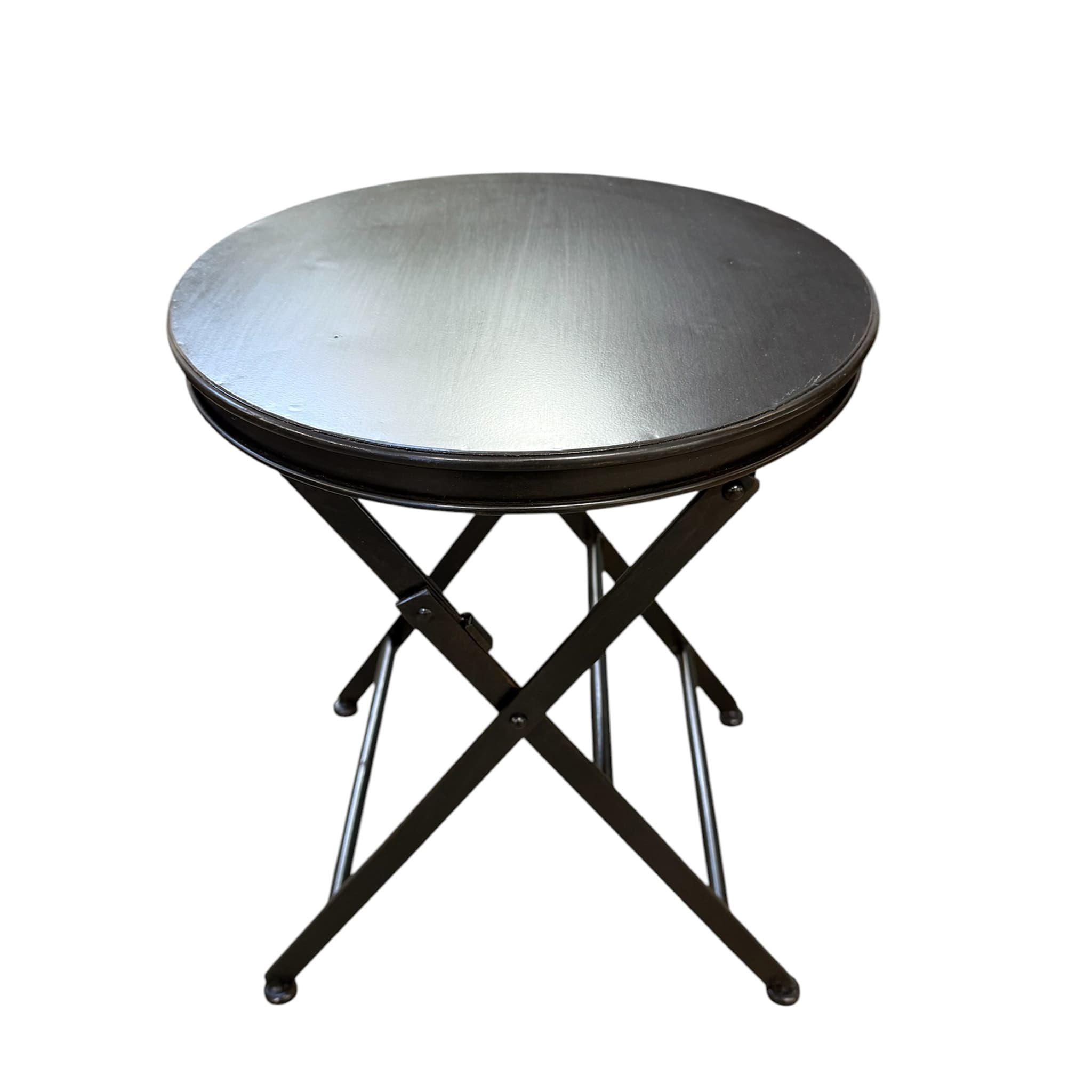 Benson Black Iron Folding Side Table - Image 2