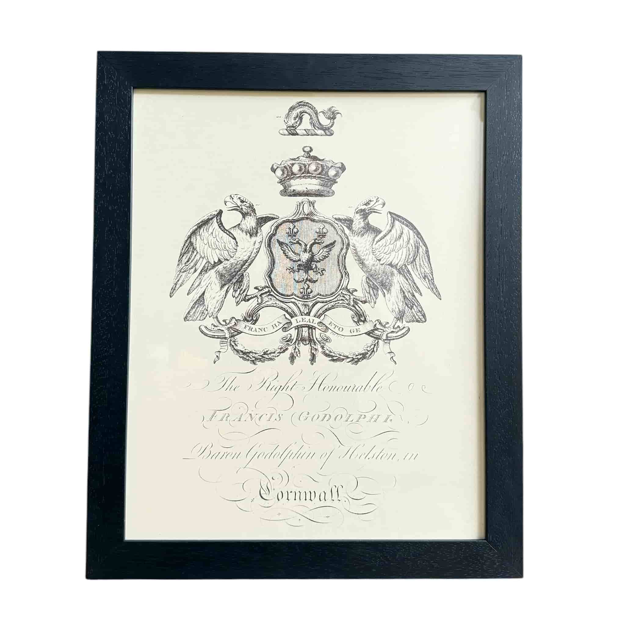 H1 Heraldry Print Wood Framed