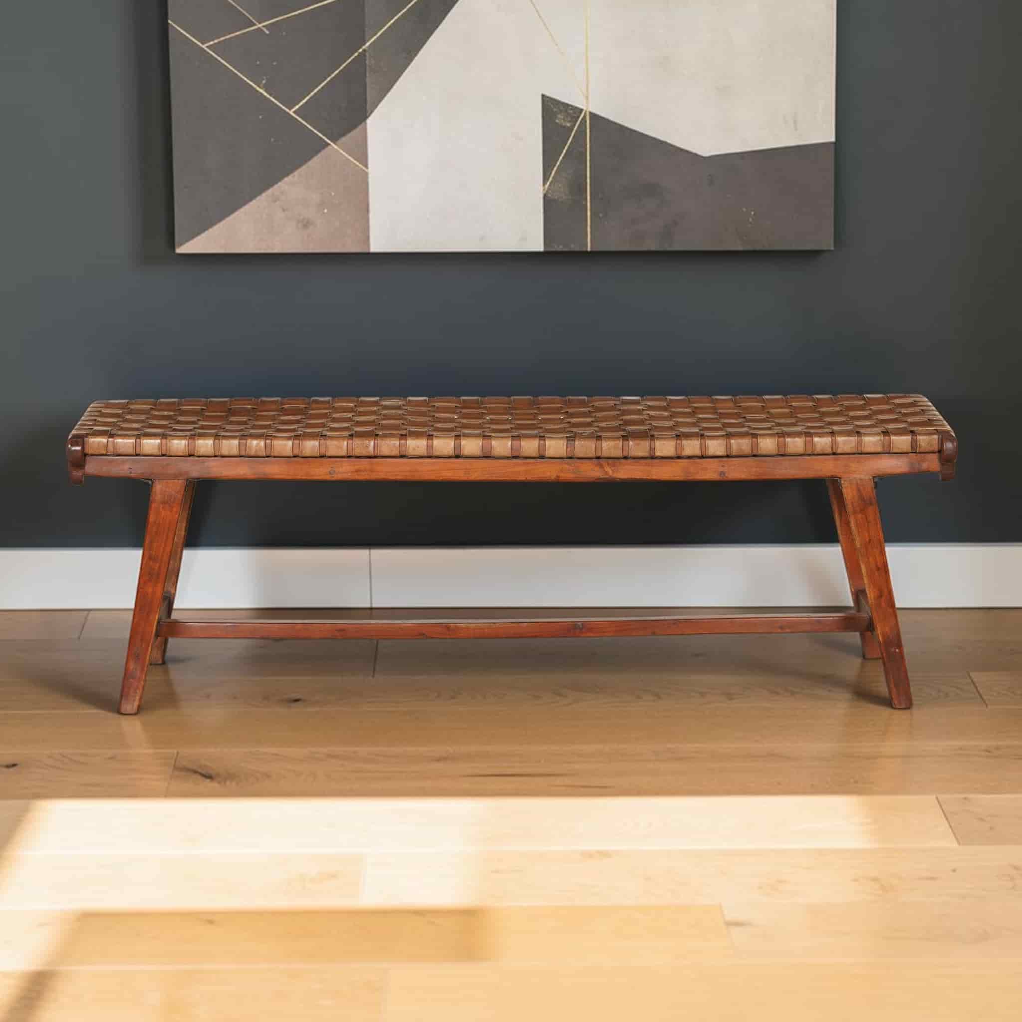 Milano Mid-Century Buffalo Leather Bench (ETA AUG 2026) - Image 4