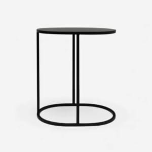 Oval Couch Side Table Black