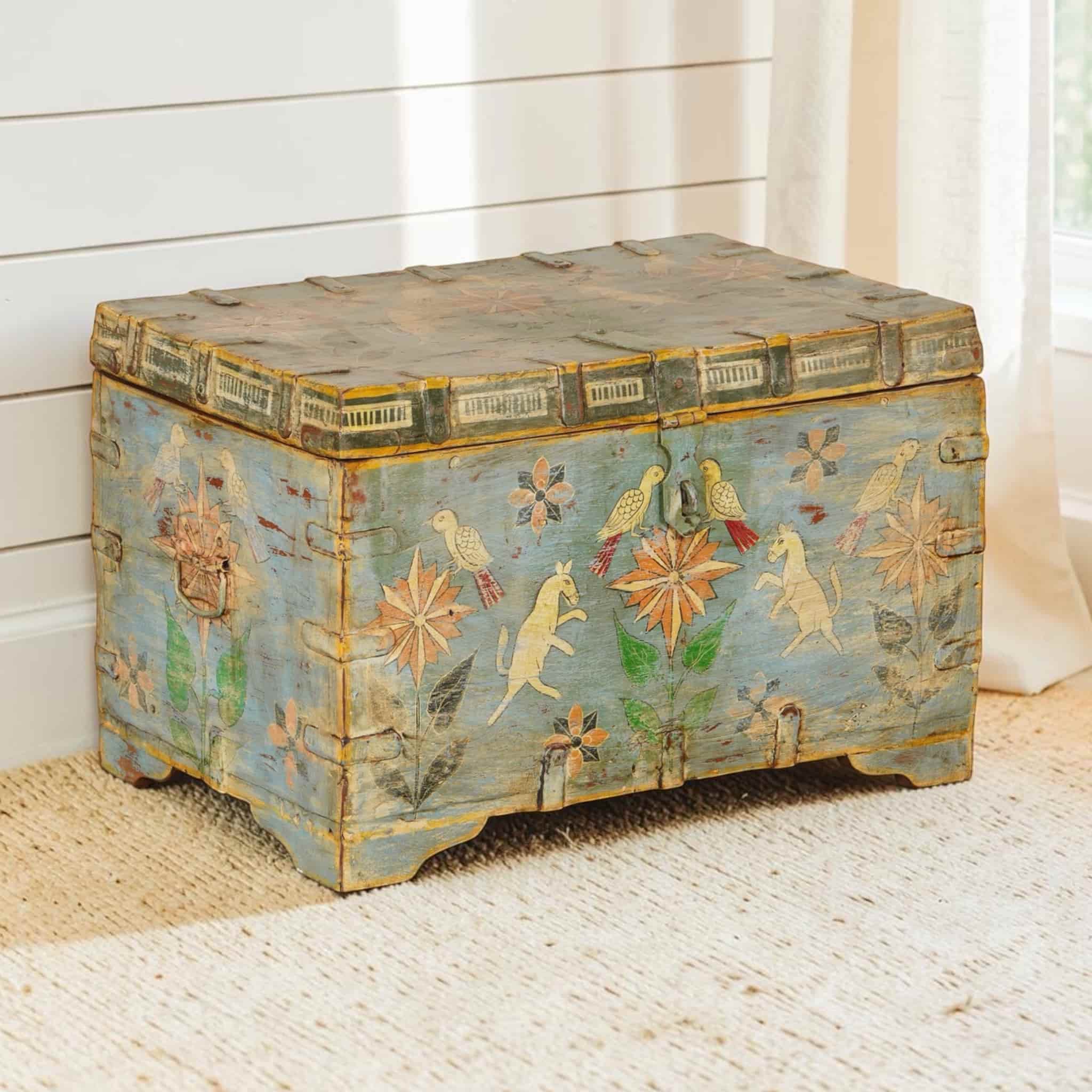 Vintage Hand-Painted Teak Storage Box (ETA AUG 2026) - Image 2